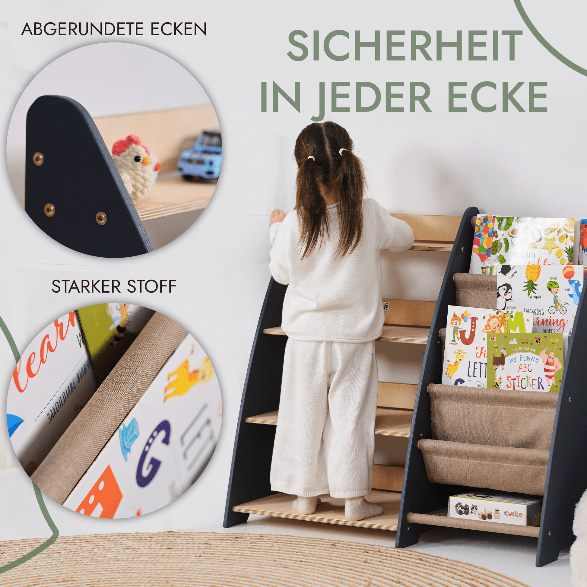 2in1 Montessori-Regal für Kleinkinder – Bücher & Spielzeug-3