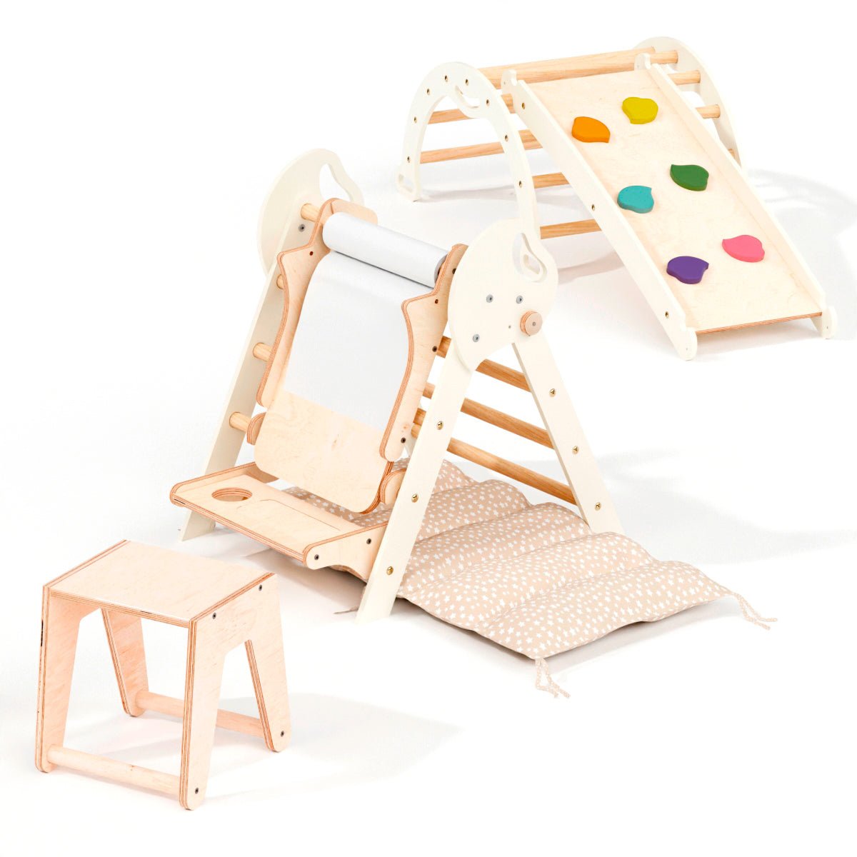 Montessori 4in1 Kletterdreieck für Babys: Pikler-Dreieck, Kletterbogen, Rutschbrett und Kissen für Kleinkinder (1–3 Jahre)-15